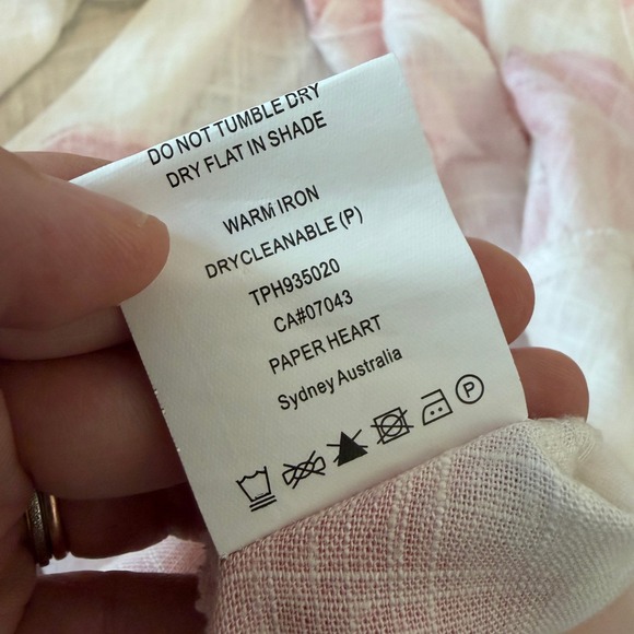 Paper Heart Maxi Dress Size Small Poppy Floral White Pink Y2K Babydoll Feminine - Picture 6 of 8